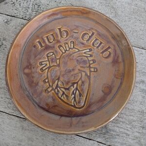 Handmade Pottery Plate 7inch Anatomical Heart